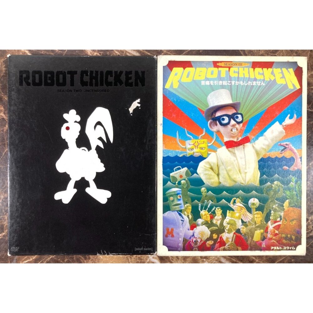 Lot of 2 Robot Chicken DVD 2-Disc Sets Season Two & Three Adult Swim II III 2 3